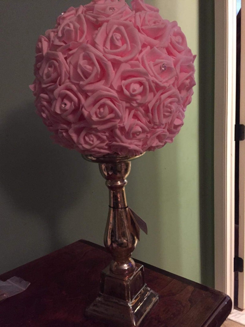Lightingsky 3 x 1.6 x 3 inches 100pcs DIY Real Touch 3D Artificial Foam Rose Head Without Stem for Wedding Party Home Decoration (Pink) - Image 4